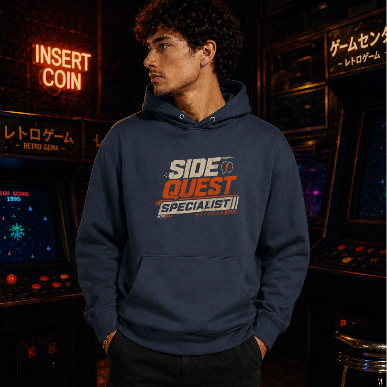 SIDE QUEST (Retro Orange) Unisex Hoodie