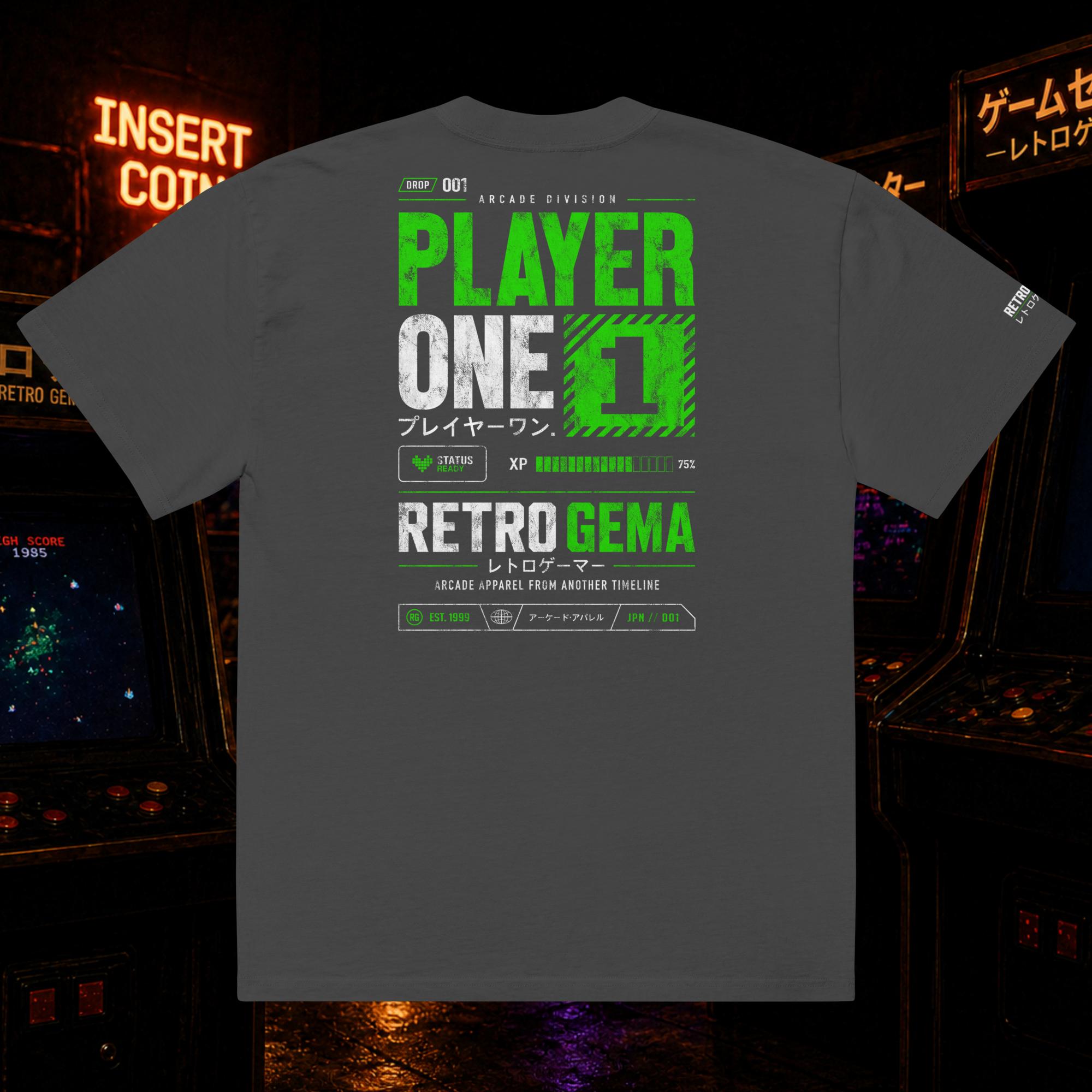PLAYER ONE Arcade Division Oversized faded t-shirt - Image 4